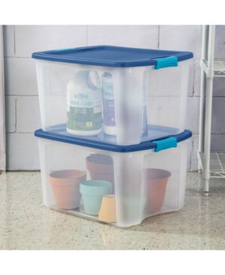 18 Gallon Stackable Latch and Carry Storage Container, Clear (6 Pack)