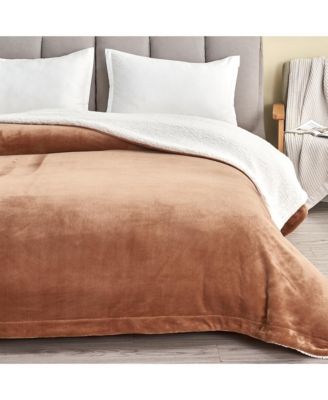 Velvet Plush Reversible Sherpa Throw Blanket