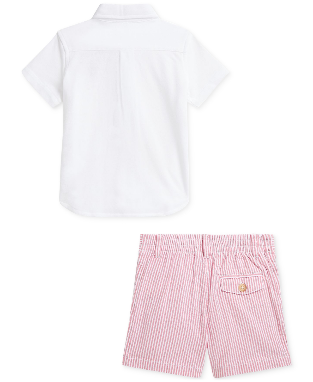 Polo Ralph Lauren Baby Boys Oxford Shirt & Seersucker Shorts Set In White