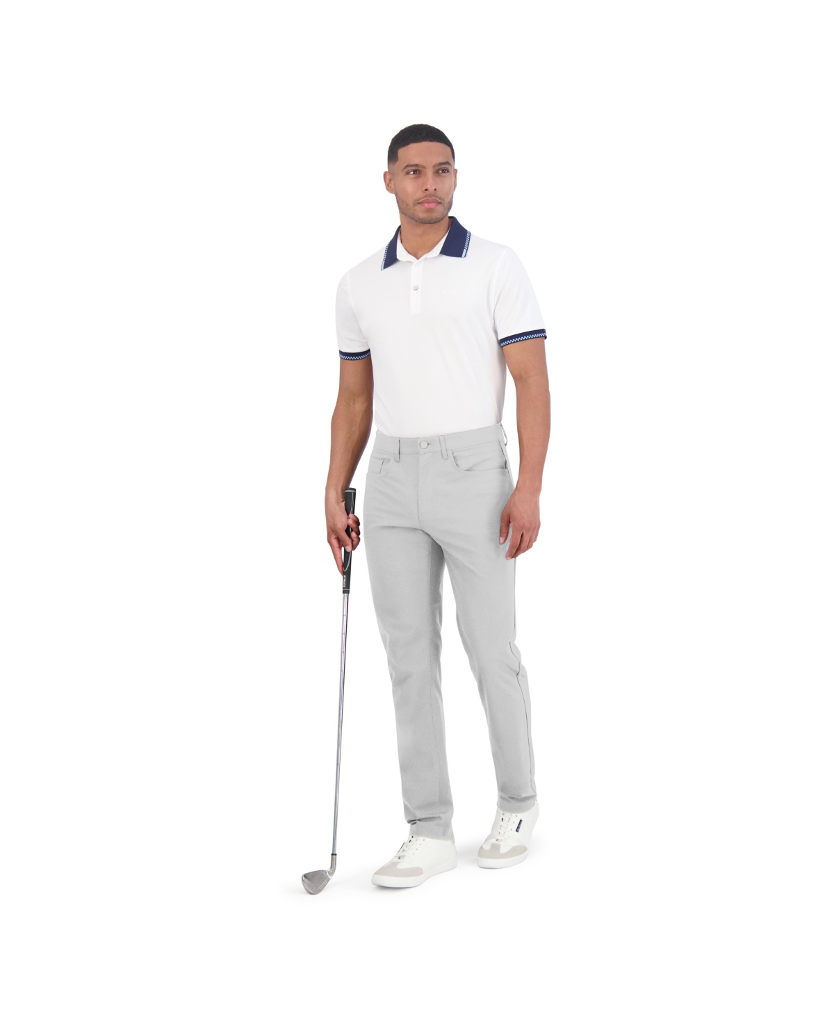 Ben Sherman Solid 4-way-stretch Tech Golf Pants In Light Gray