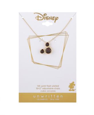 Cubic Zirconia Mickey Mouse Dream Birthstone Pendant Necklace