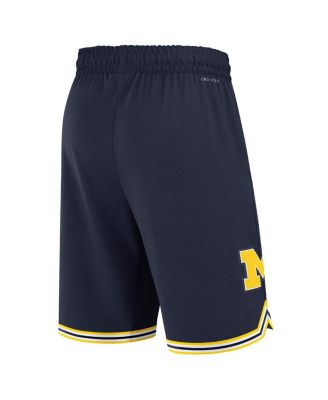 Men's Navy Michigan Wolverines Road Replica Performance Basketball Shorts