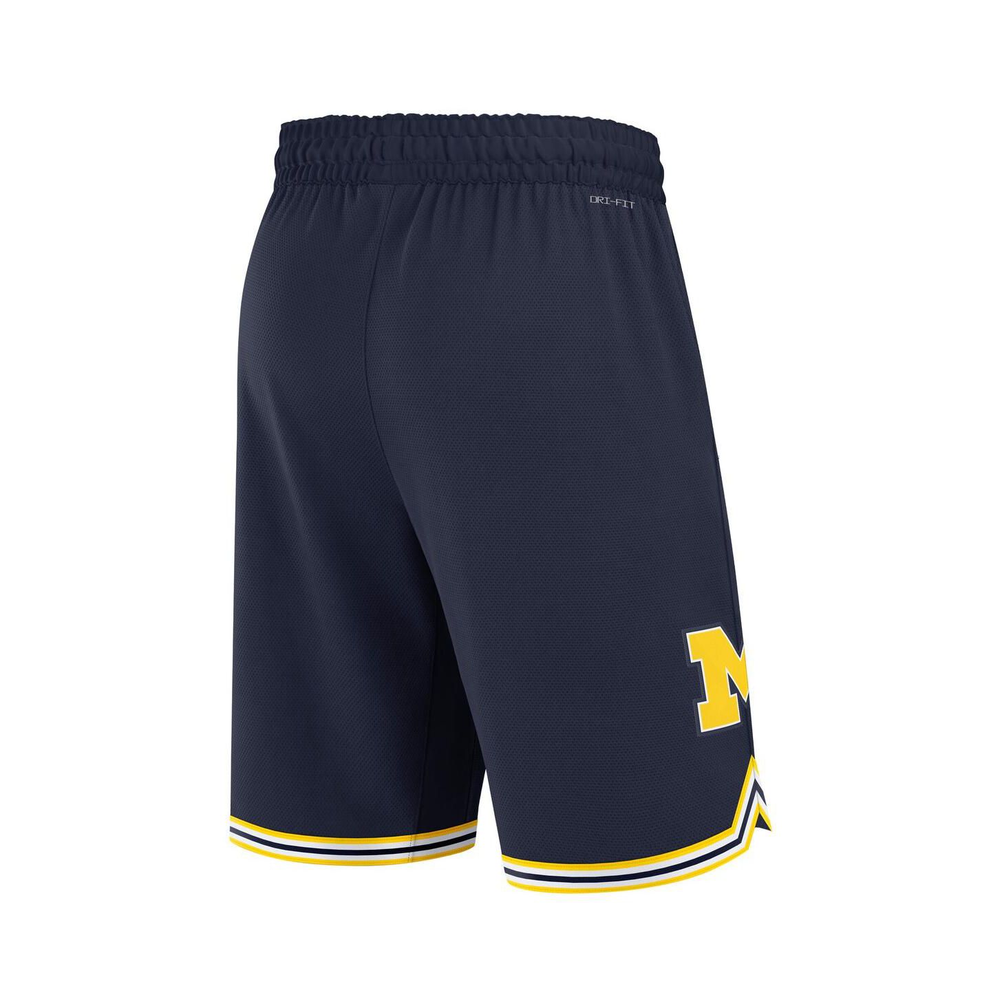 Мужские шорты Jordan Navy Michigan Wolverines Road Replica Performance Basketball — фото 2