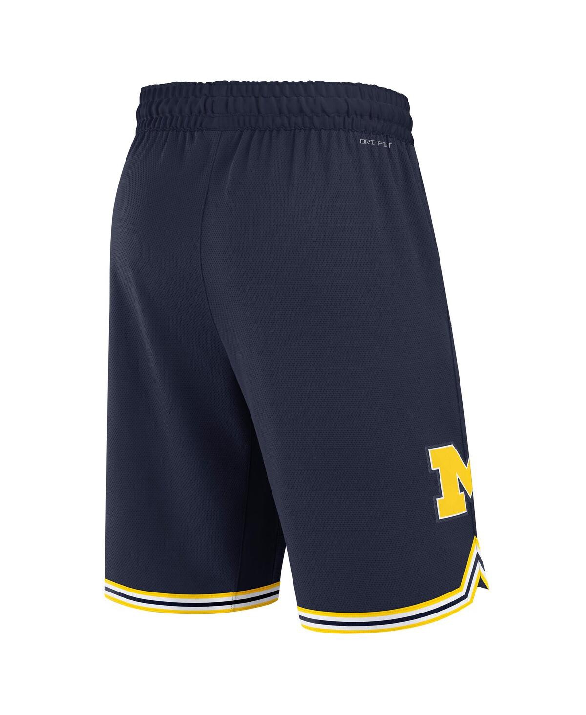 JORDAN MEN'S NAVY MICHIGAN WOLVERINES ROAD REPLICA PERFORMANCE BASKETBALL SHORTS 