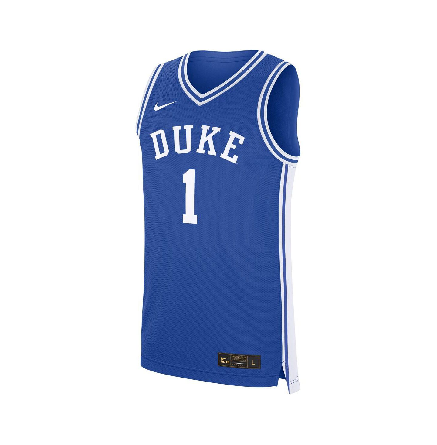 Мужской топ Nike 1 Royal Duke Blue Devils Road Replica Jersey — фото 3