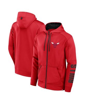 Fanatics - Men's Red Chicago Bulls Baller Defender Performance Full-Zip Hoodie