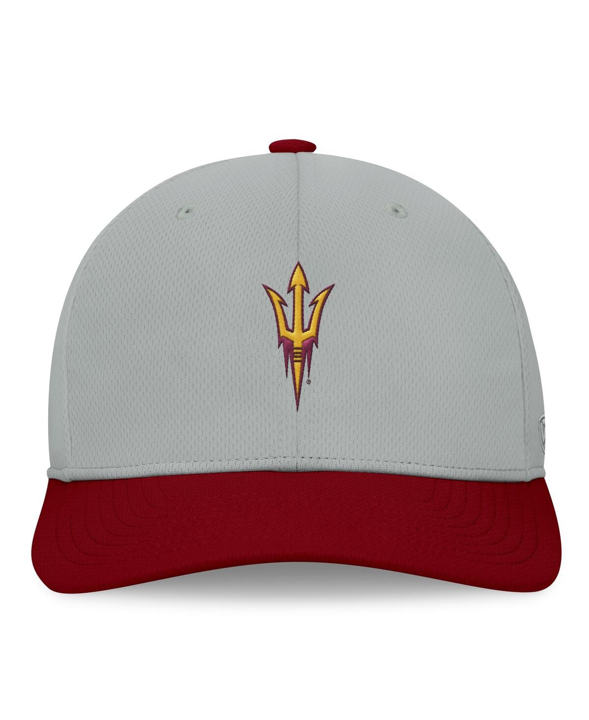 Top Of The World Men's Gray/maroon Arizona State Sun Devils Mick Flex Hat In Gray,maroon