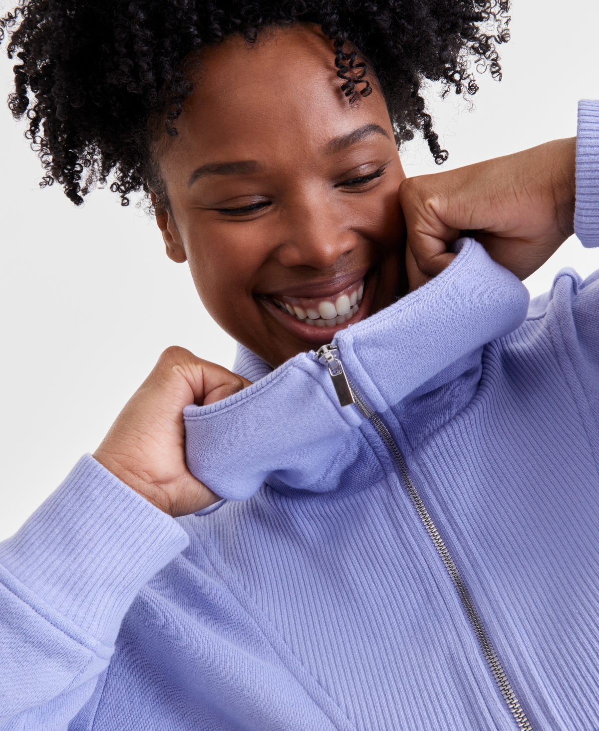 Id Ideology Plus Size Shawl-collar Quarter-zip Top, Exclusively At Macy's In Thistle Down