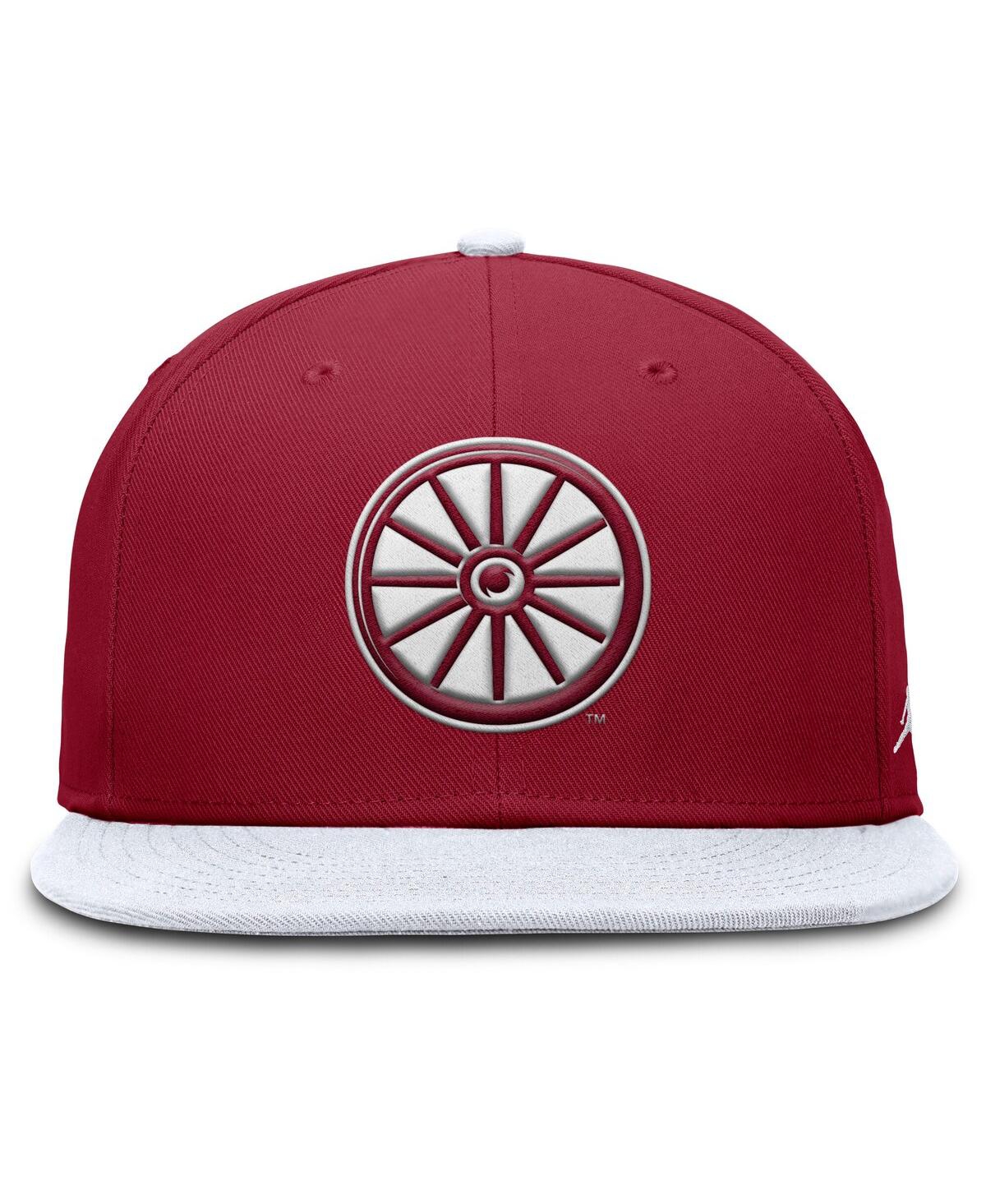 JORDAN MEN'S CRIMSON/WHITE OKLAHOMA SOONERS TWO-TONE PRIMETIME PERFORMANCE FITTED HAT 
