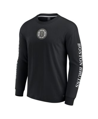 Men's Black Boston Bruins Elements Strive Long Sleeve T-Shirt