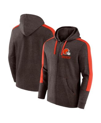 Fanatics - Men's Heather Brown Cleveland Browns Gains Full-Zip Hoodie