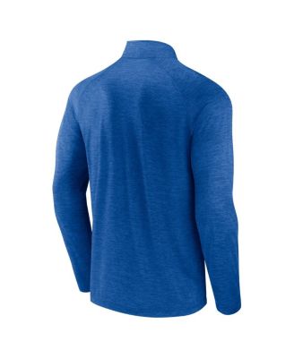 Men's Blue New York Rangers Head-to-Head Raglan Quarter-Zip Top