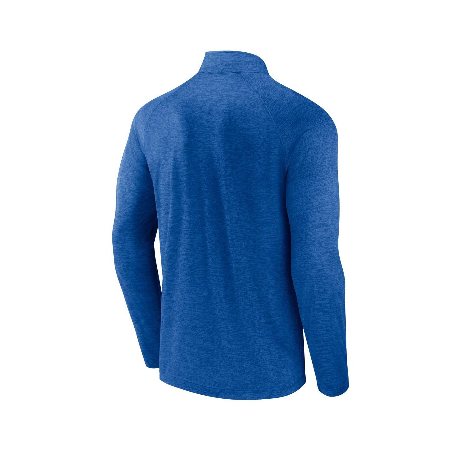 Men's Blue New York Rangers Head-to-Head Raglan Quarter-Zip Top