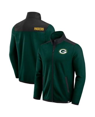 Fanatics - Men's Green Green Bay Packers Color Block Polar Fleece Full-Zip Jacket