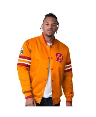 Starter - Men's Orange Tampa Bay Buccaneers Vintage Logo Scout I Full-Snap Varsity Jacket