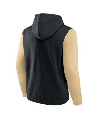 Men's Black/Gold New Orleans Saints Outline Pullover Hoodie