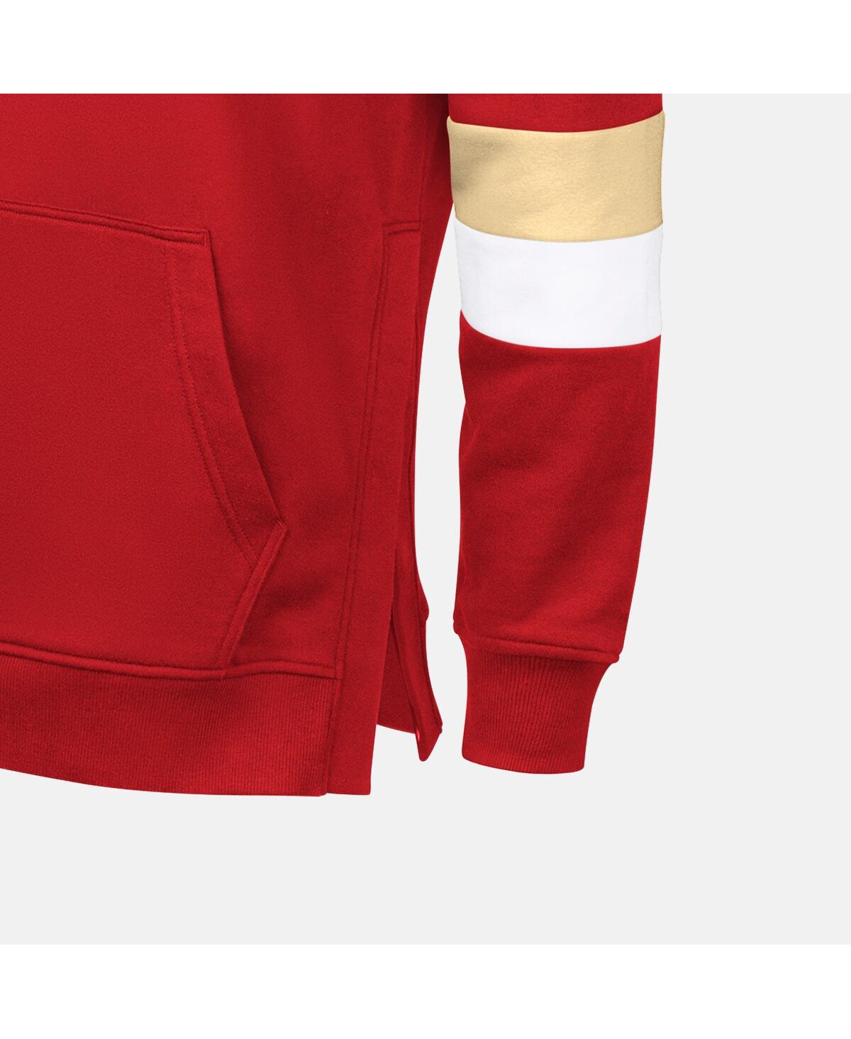 Shop G-iii Sports By Carl Banks G-ill Sports By Carl Banks Men's Scarlet/gold San Francisco 49ers Adaptive Faceoff Pullover Hoodie In Scarlet,gold