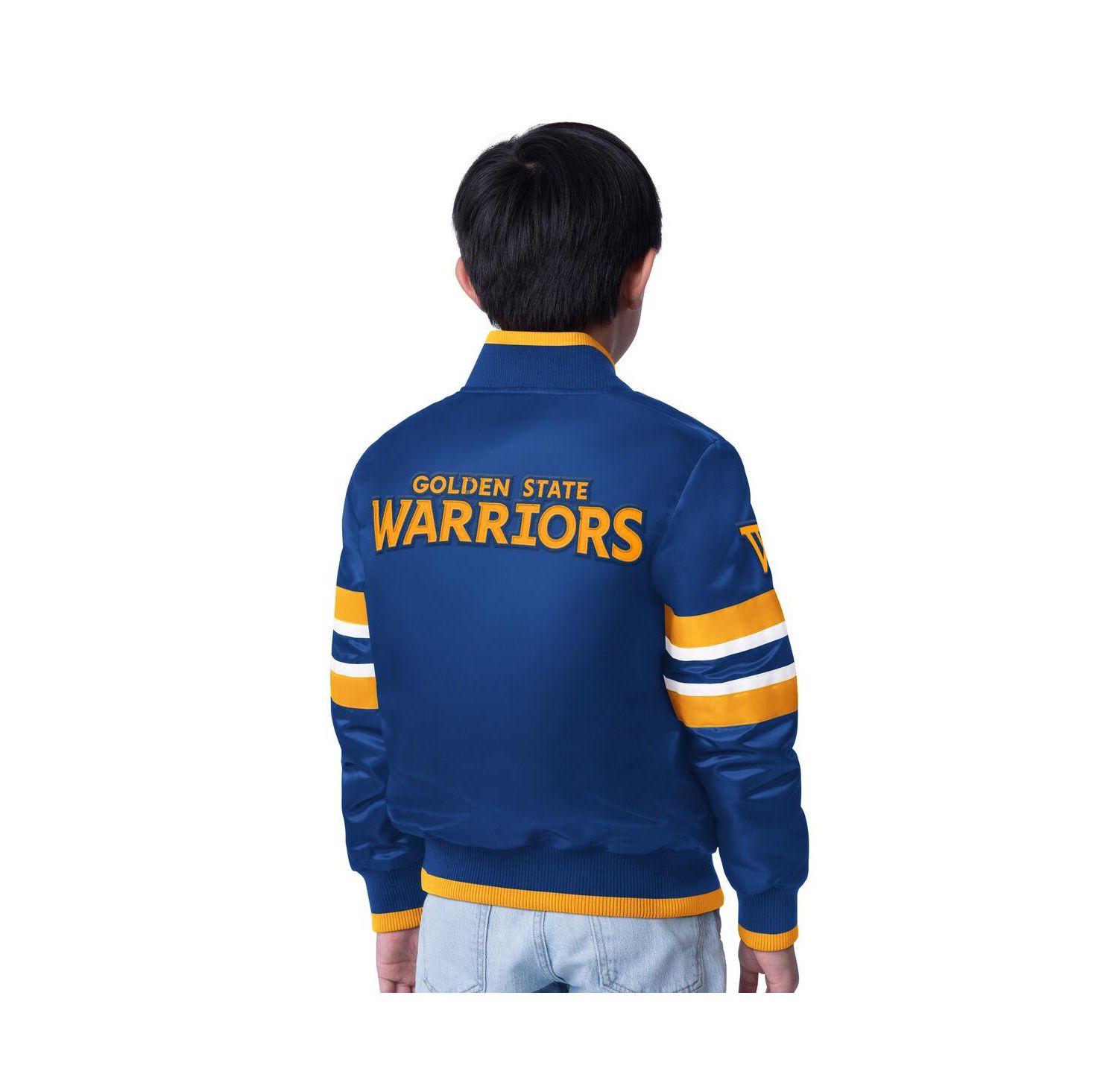 Big Boys and Girls Royal Golden State Warriors Scout Varsity Full-Snap Jacket