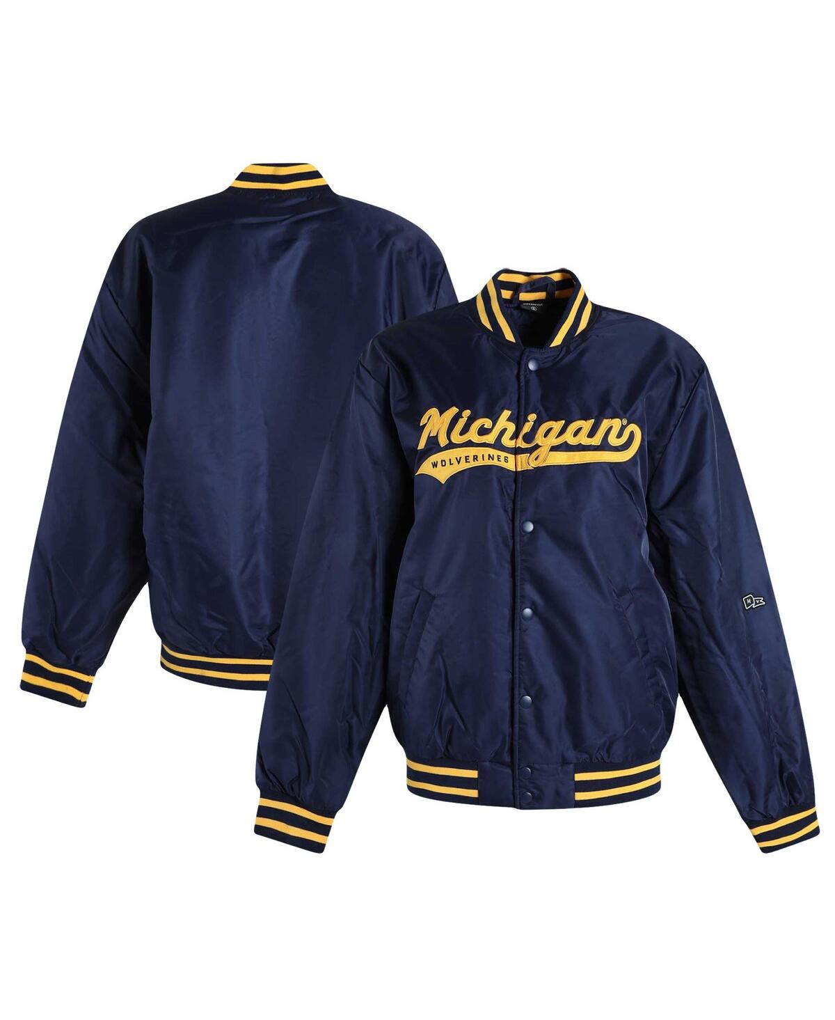 Women's Navy Michigan Wolverines A-Game Varsity Full-Snap Jacket - Navy