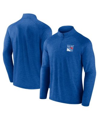 Logo Athletic - Men's Blue New York Rangers Head-to-Head Raglan Quarter-Zip Top
