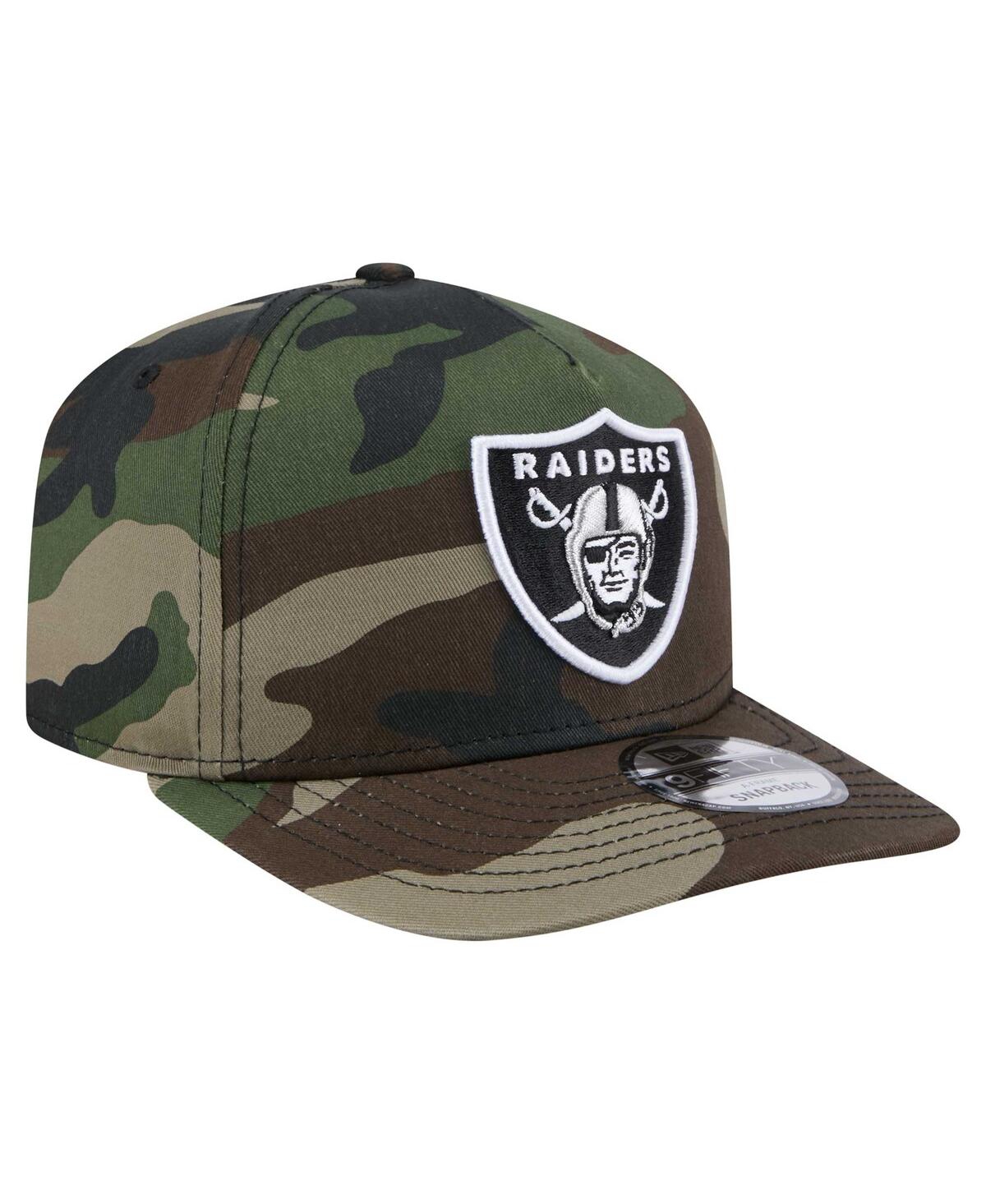 New Era Men's Camo Las Vegas Raiders Woodsy 9fifty Snapback Hat In Camo