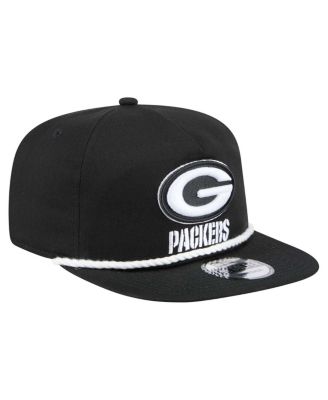 Men's Black Green Bay Packers B-Dub Golfer Snapback Hat