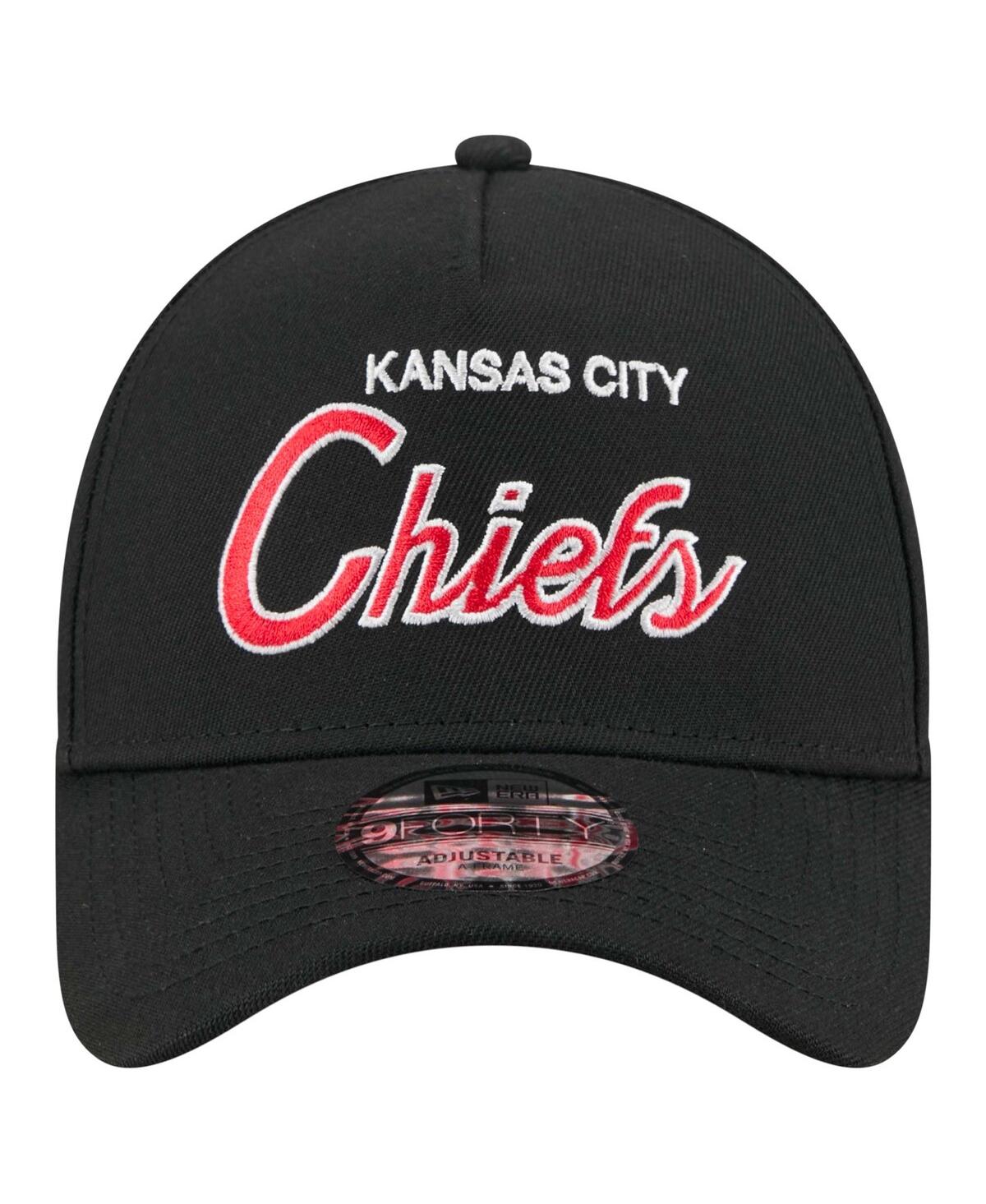 New Era Men's Black Kansas City Chiefs Smith 9forty Adjustable Hat In Black