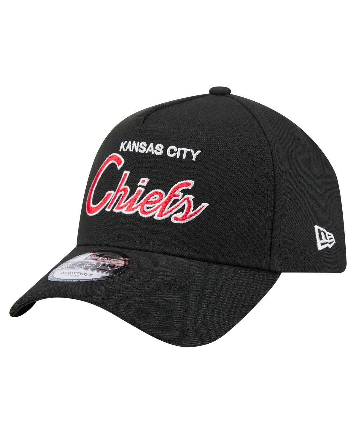 New Era Men's Black Kansas City Chiefs Smith 9forty Adjustable Hat In Black