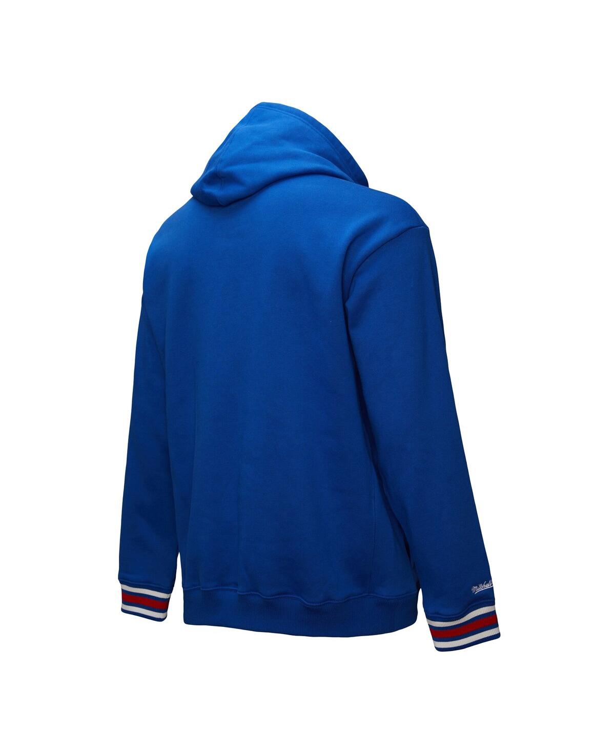 Mitchell & Ness Men's Royal Kansas Jayhawks Chain Stich Fleece Pullover Hoodie In Royal