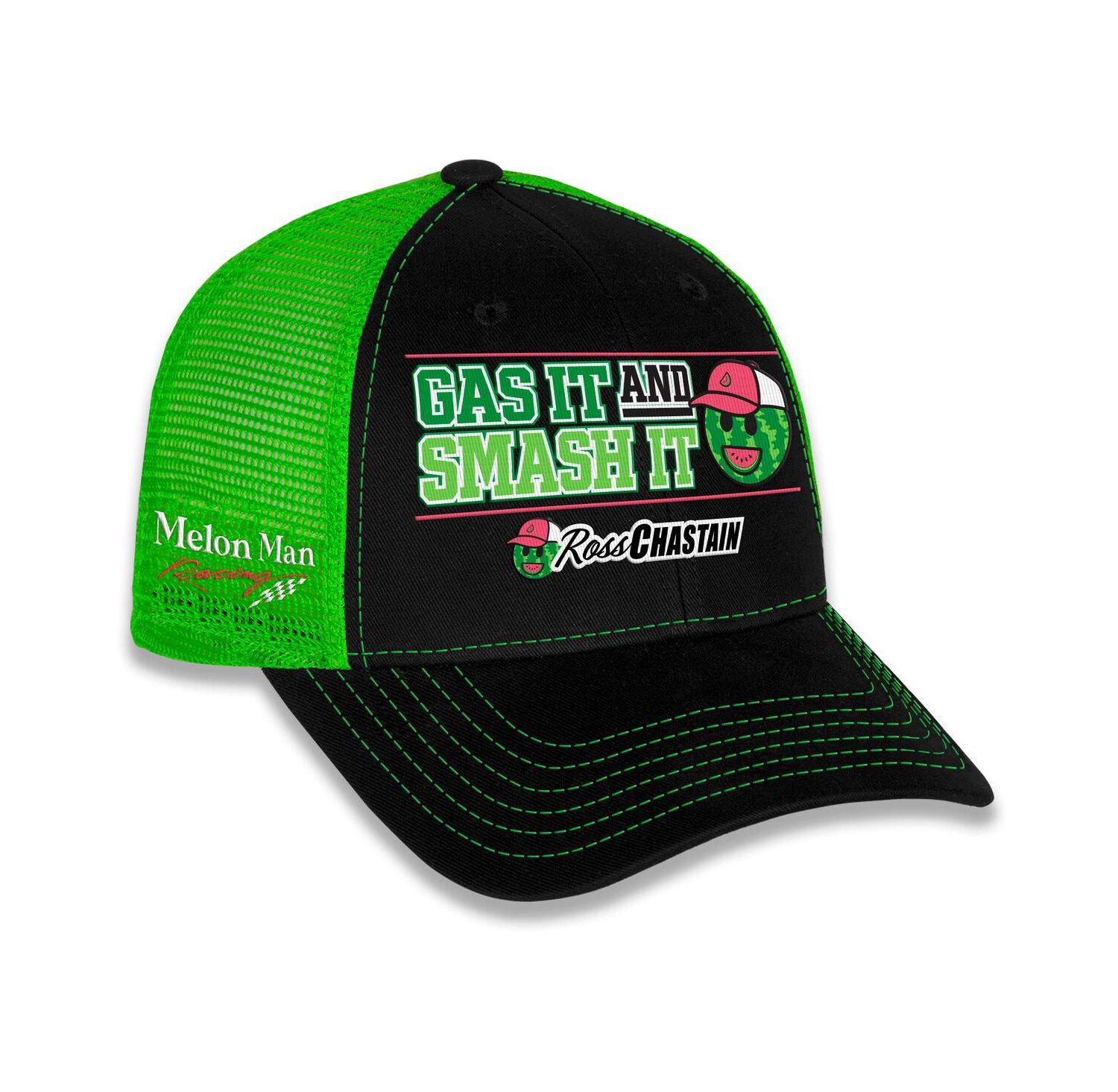 Men's Black/Green Ross Chastain Gas It Smash It Adjustable Hat