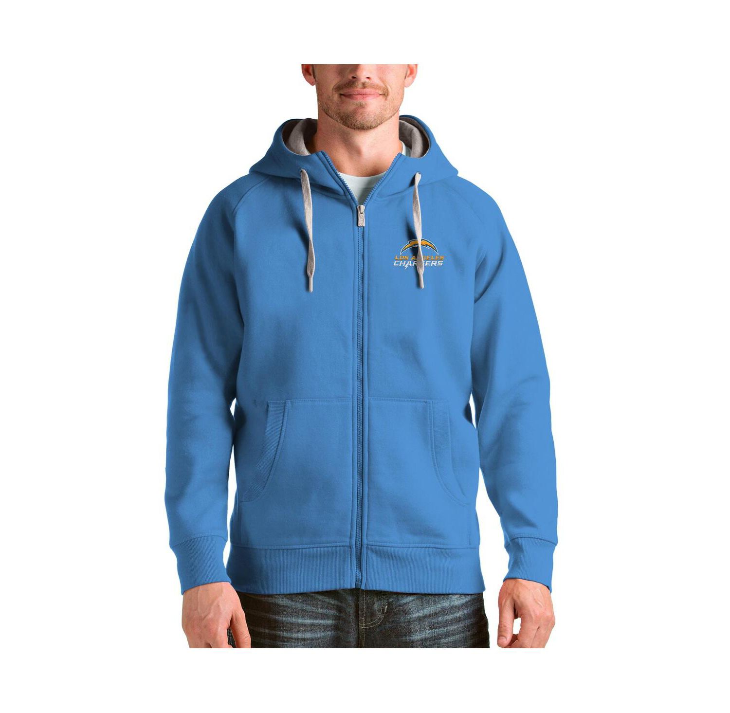 Men's Powder Blue Los Angeles Chargers Victory Full-Zip Hoodie