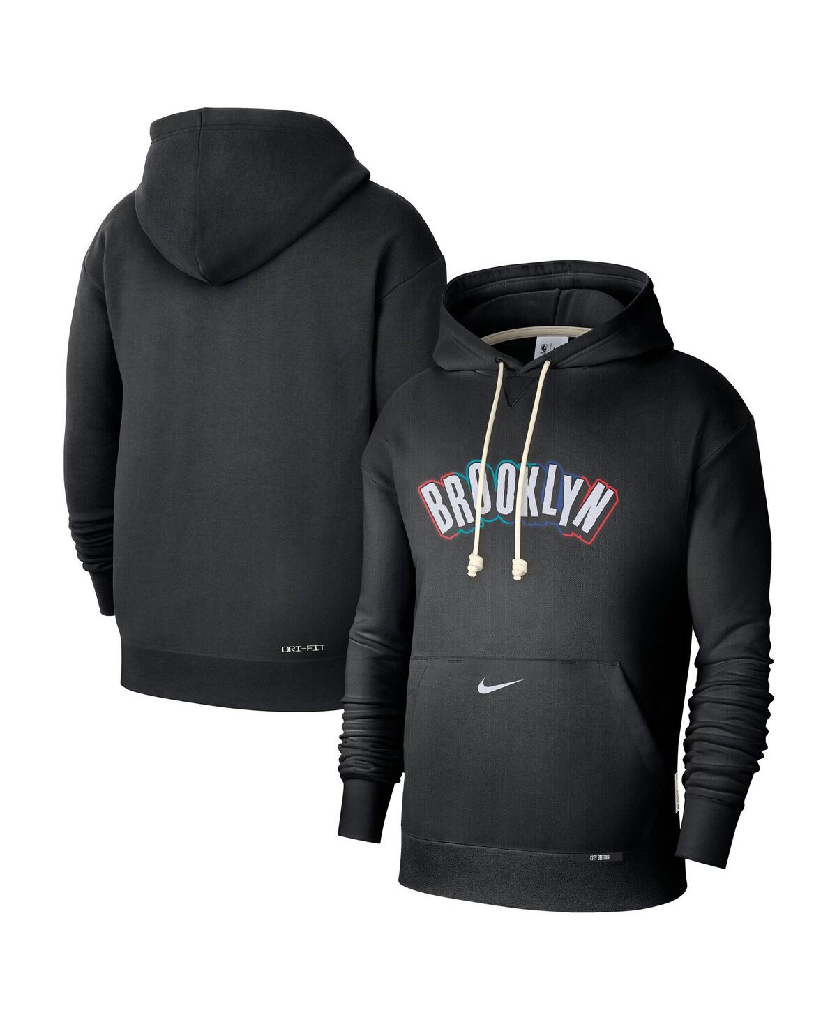 Nike Men's Black Brooklyn Nets 2024/25 City Edition Courtside Standard Issue Pullover Hoodie In Black