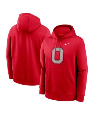 Nike - Men's Scarlet Ohio State Buckeyes Primetime Alternate Logo Club Fleece Pullover Hoodie