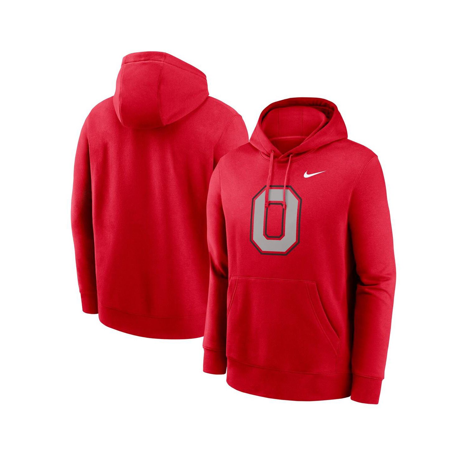 Men's Scarlet Ohio State Buckeyes Primetime Alternate Logo Club Fleece Pullover Hoodie