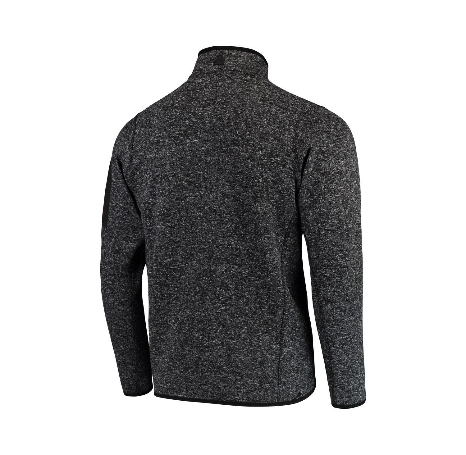 Men's Heather Black New England Patriots Fortune Quarter-Zip Pullover Jacket