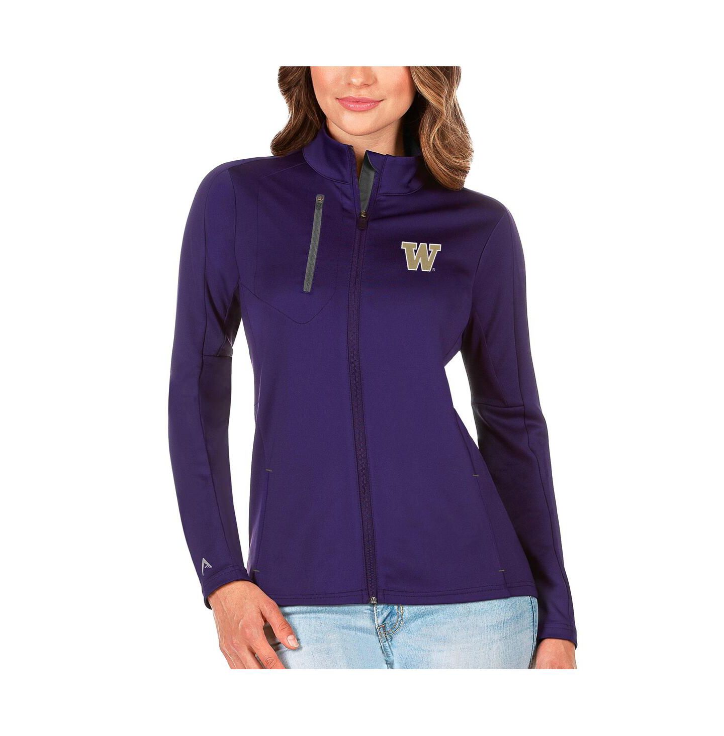 Женская куртка Antigua Purple/Graphite Washington Huskies Generation Full-Zip — фото 1