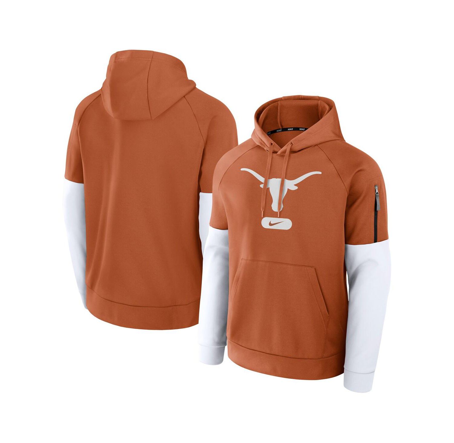 Men's Texas Burnt Orange Texas Longhorns Fitness Performance Pullover Hoodie
