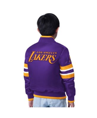 Big Boys and Girls Purple Los Angeles Lakers Scout Varsity Full-Snap Jacket