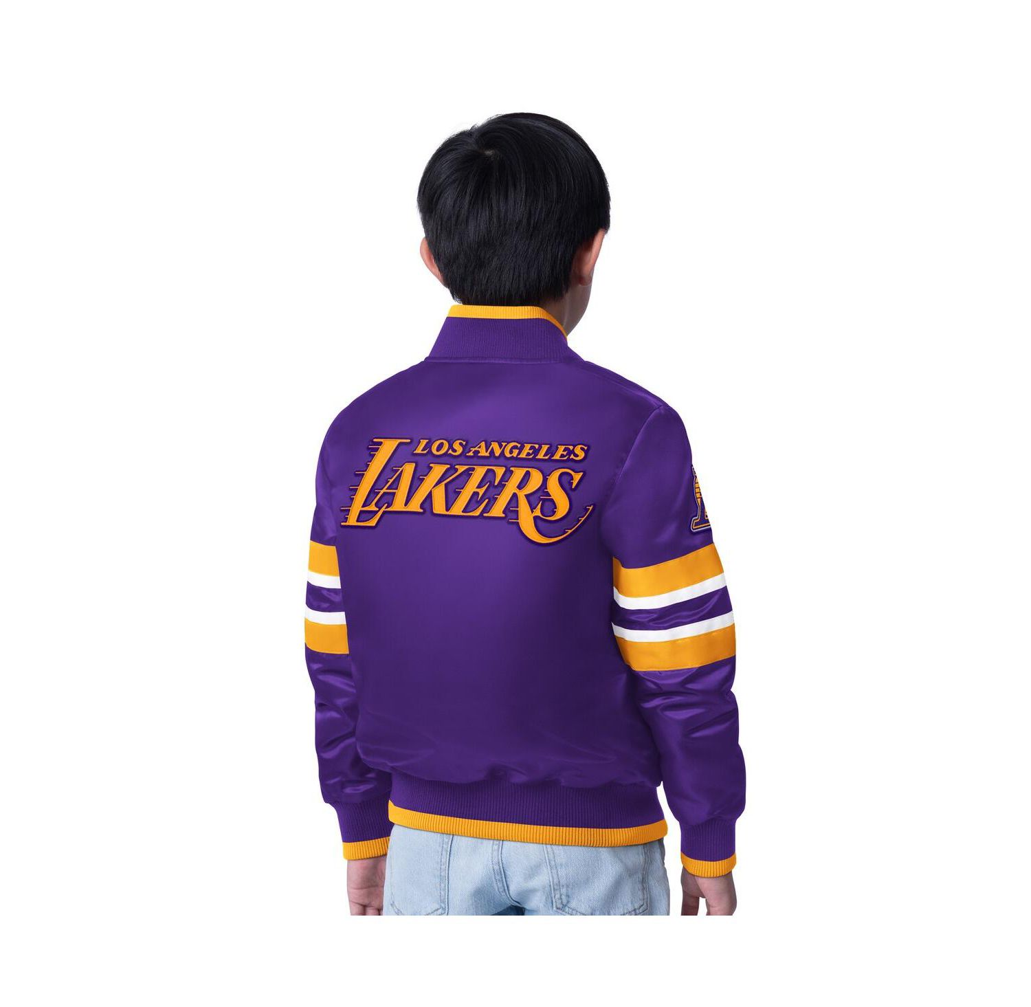 Big Boys and Girls Purple Los Angeles Lakers Scout Varsity Full-Snap Jacket