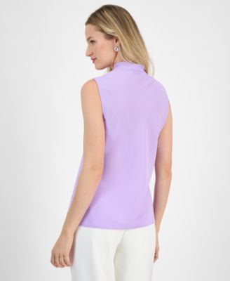 Women's Sleeveless Tie-Neck Top, Regular & Petite