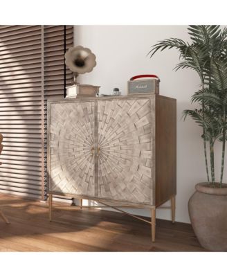 Vintage Wood Storage 2 Door Accent Cabinet