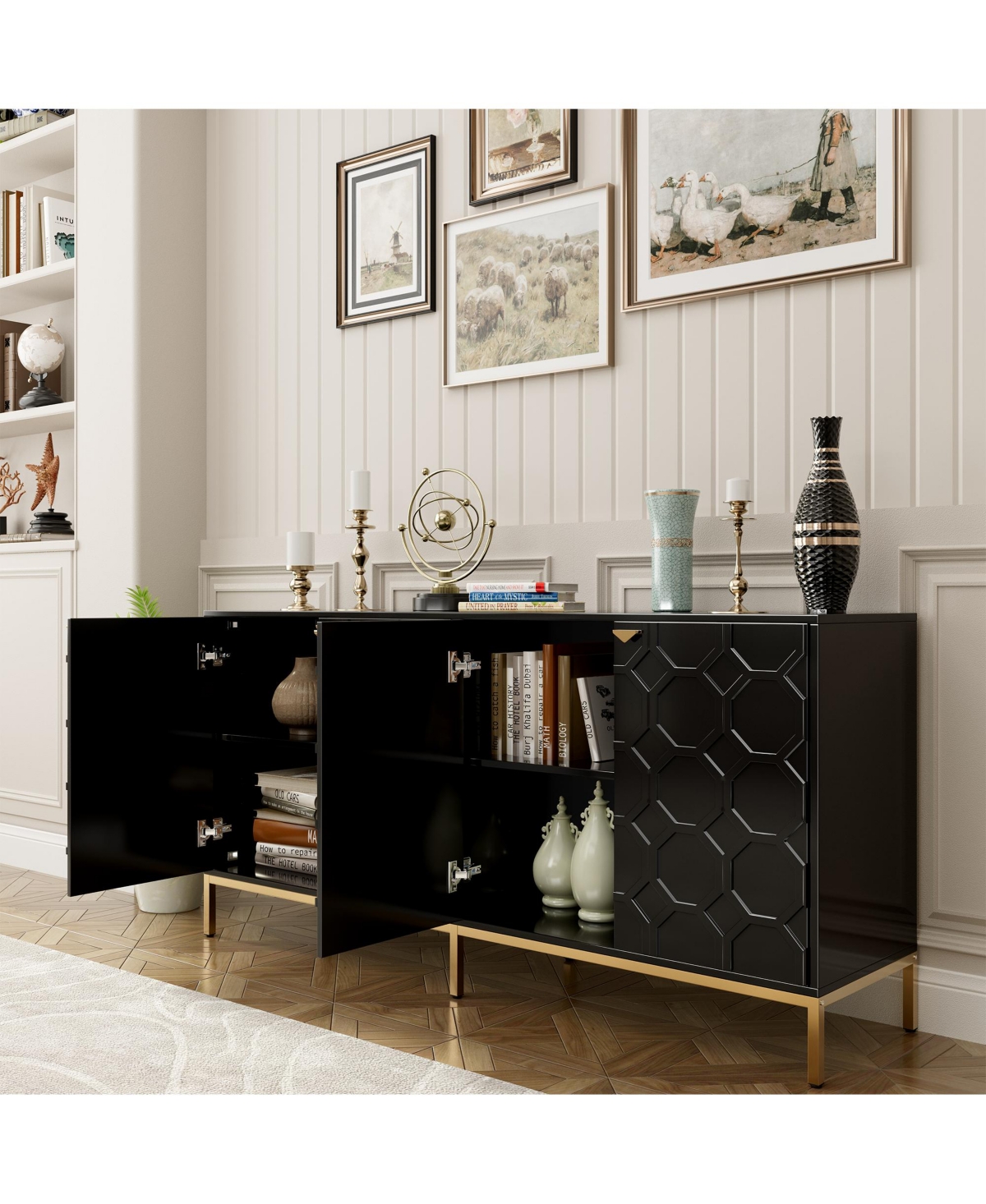 Boyel Living 4 Door Locker Accent Cabinet