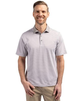 Men's Cutter and Buck Virtue Pique Micro Stripe Short Sleeve Polo