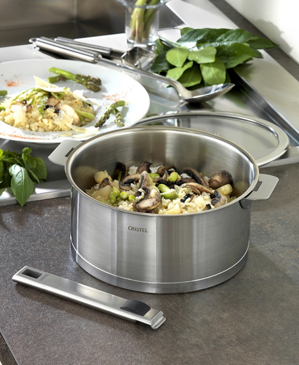 Cristel Stainless Steel 1.5 Quart Strate Saucepan With Lid In Silver