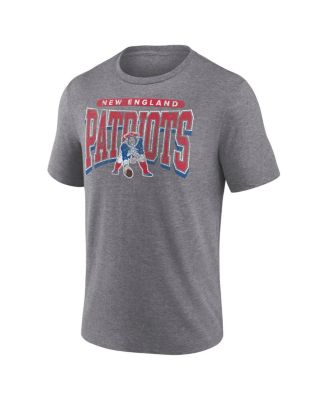 Men's Heather Gray New England Patriots Warped Block Tri-Blend T-Shirt