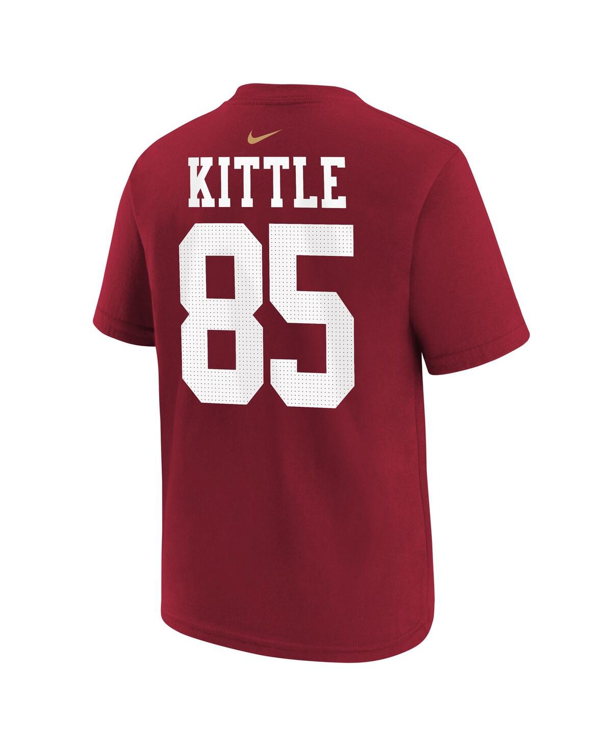 Nike Big Boys And Girls George Kittle Scarlet San Francisco 49ers Player Name Number T-shirt In Red