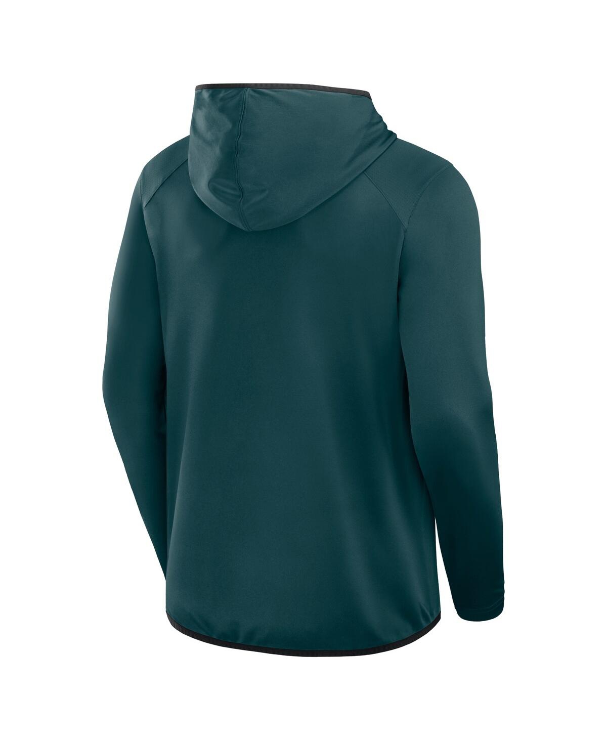 Fanatics Men's Midnight Green Philadelphia Eagles Transitional Defender Hoodie Long Sleeve T-shirt In Green