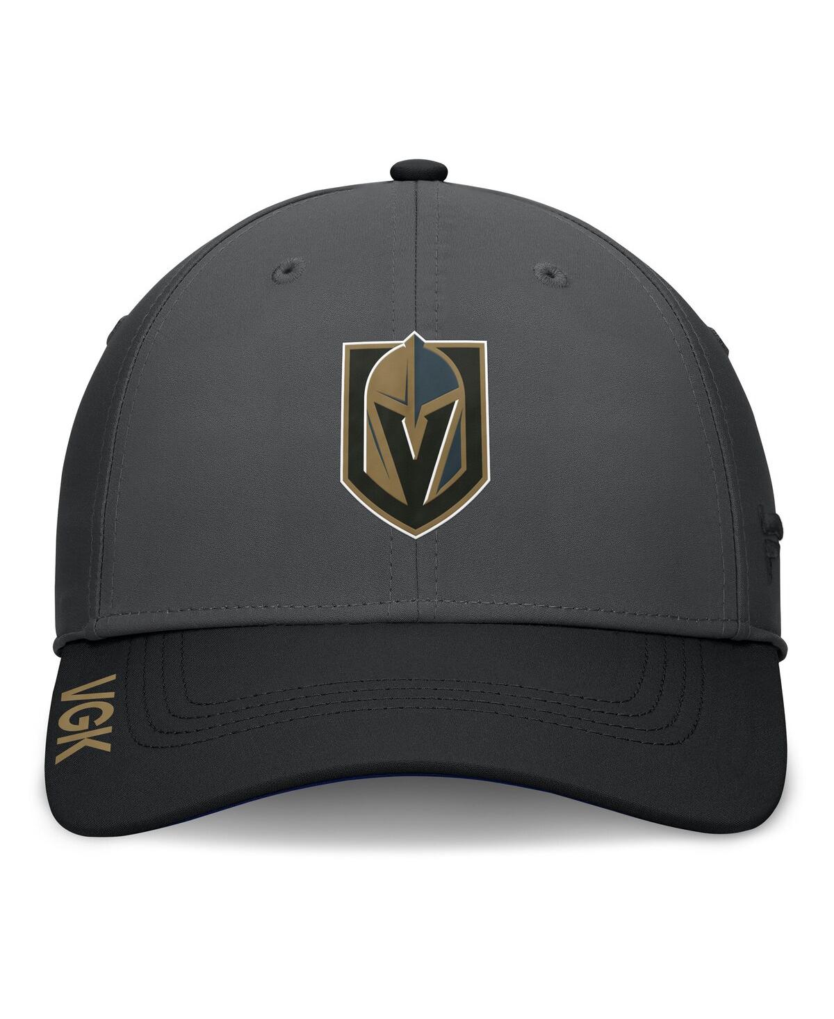 Fanatics Men's Gray/black Vegas Golden Knights Authentic Pro Rink Flex Hat In Gray,black