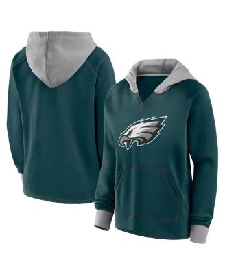 Logo Athletic - Women's Midnight Green Philadelphia Eagles Boom Fleece Pullover V-Neck Hoodie