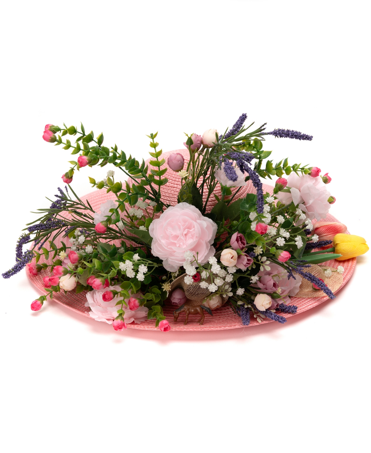 August Hats Floral Explosion Wide Brim Dressy Hat In Pink